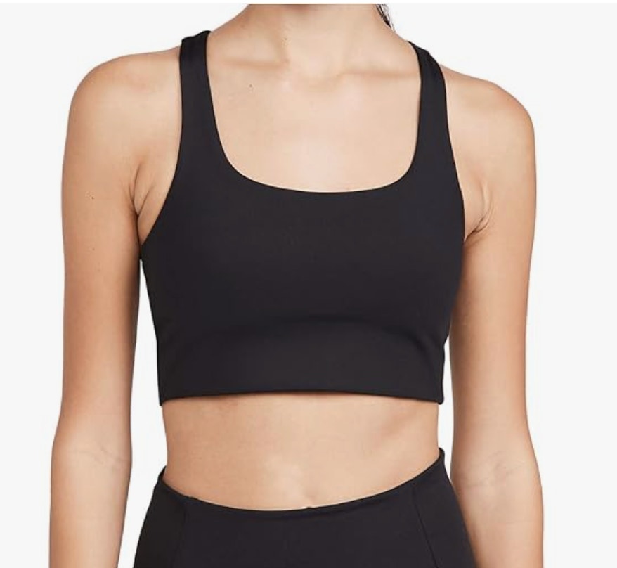 Girlfriend Collective Paloma Racerback Compression Bra In Black Size Small